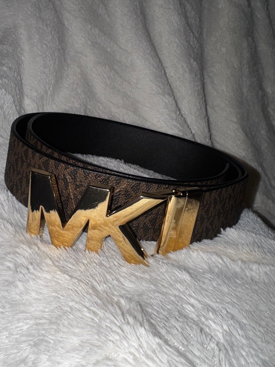 Michael Kors Other - Unisex Michael Kors  Monogram Belt with a rotating Gold MK Logo Buckle
